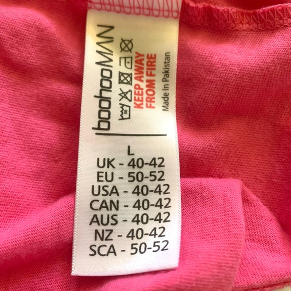 MAN boohooMAN men’s pink sleeveless TShirt chest 42 in length 28 in 100% cotton - Picture 6 of 7